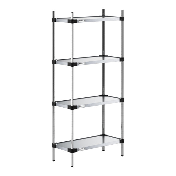 Regency 14" x 30" NSF Solid Galvanized Steel 4-Shelf Kit with 64" Posts