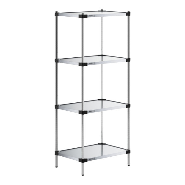 Regency 21" x 30" Solid Galvanized Steel 4-Shelf Kit with 74" Posts