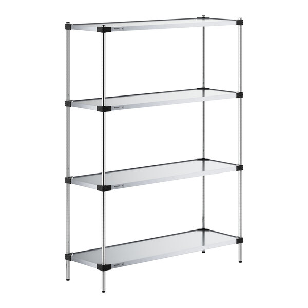 Regency 18" x 54" Solid Galvanized Steel 4-Shelf Kit with 74" Posts