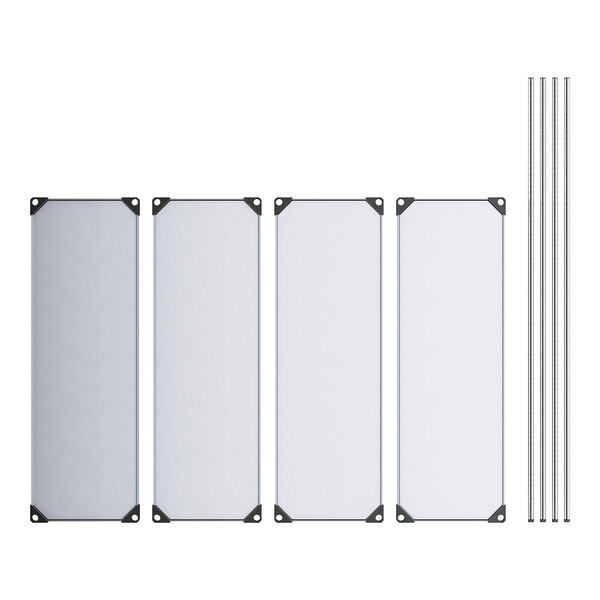 Regency 18" x 54" Solid Galvanized Steel 4-Shelf Kit with 74" Posts