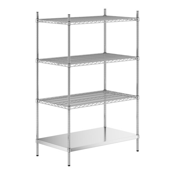 A stainless steel wire shelf kit with 4 shelves.