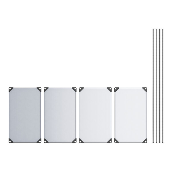 Regency 21" x 36" Solid Galvanized Steel 4-Shelf Kit with 74" Posts