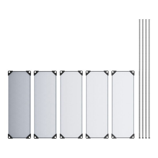 Regency 14" x 42" Solid Galvanized Steel 5-Shelf Kit with 74" Posts