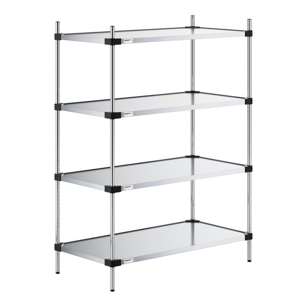 Regency 24" x 48" NSF Solid Galvanized Steel 4-Shelf Kit with 64" Posts