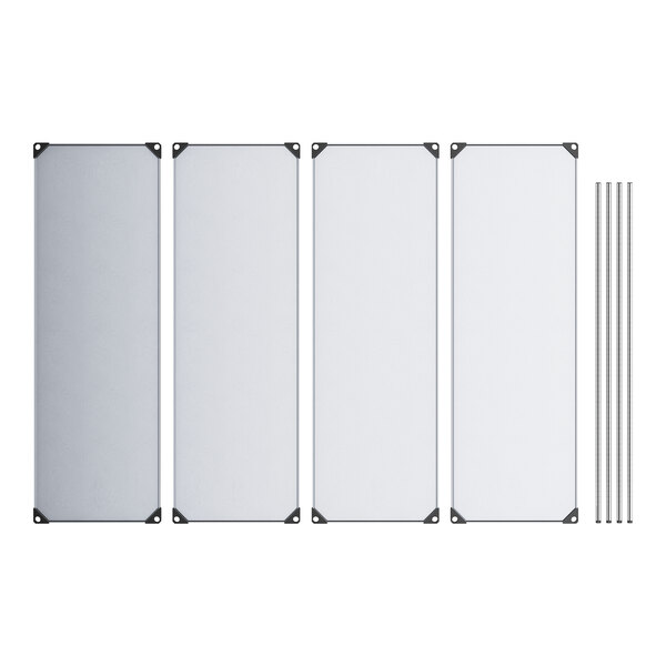 A Regency galvanized steel wire shelving unit with four white shelves.