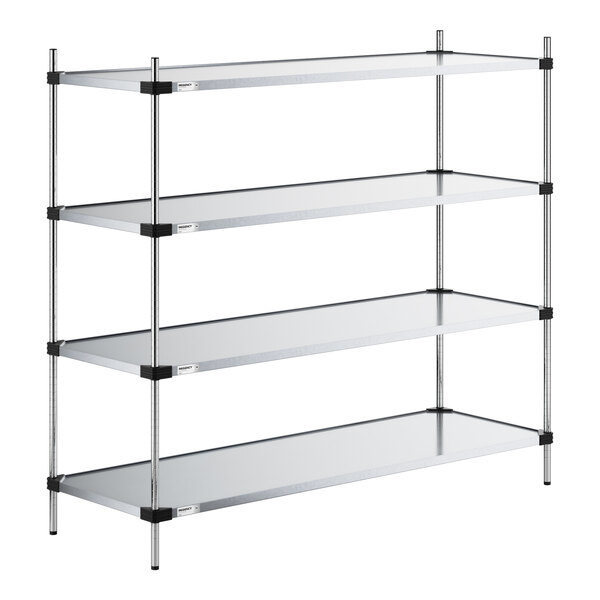 Regency 24" x 72" NSF Solid Galvanized Steel 4-Shelf Kit with 64" Posts