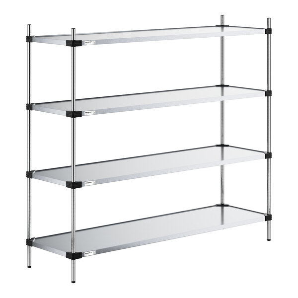 Regency 21" x 72" NSF Solid Galvanized Steel 4-Shelf Kit with 64" Posts