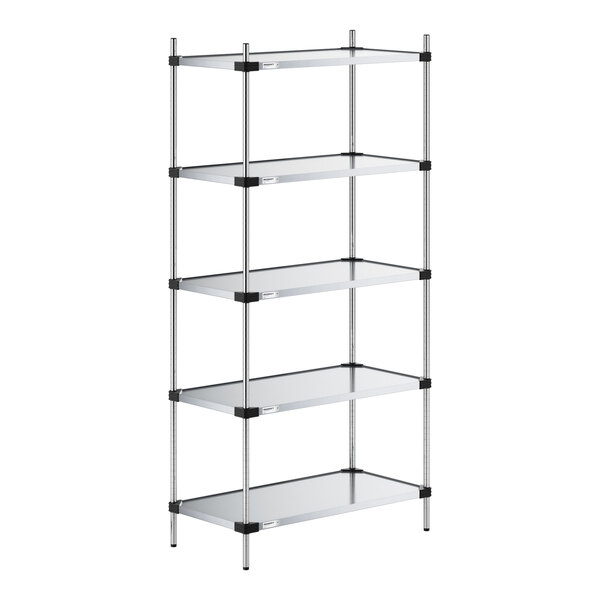 Regency 21" x 42" NSF Solid Galvanized Steel 5-Shelf Kit with 86" Posts