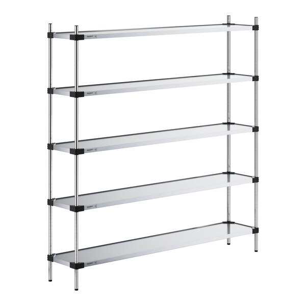 Regency 14" x 72" Solid Galvanized Steel 5-Shelf Kit with 74" Posts