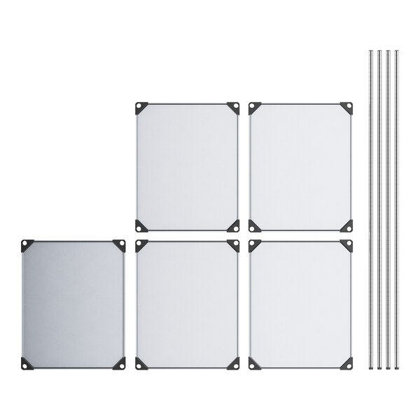 Regency 24" x 30" Solid Galvanized Steel 5-Shelf Kit with 74" Posts