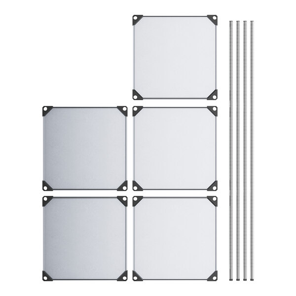 Regency 24" x 24" Solid Galvanized Steel 5-Shelf Kit with 74" Posts