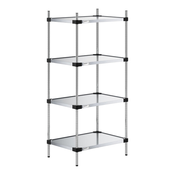 Regency 21" x 30" NSF Solid Galvanized Steel 4-Shelf Kit with 64" Posts