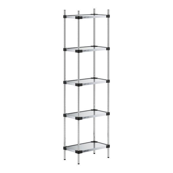 A Regency galvanized steel shelving unit with four shelves.