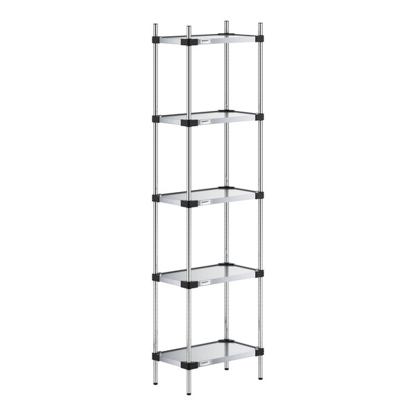 Regency 14" x 24" NSF Solid Galvanized Steel 5-Shelf Kit with 86" Posts