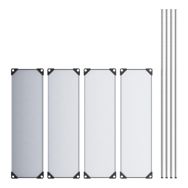 Regency 14" x 48" Solid Galvanized Steel 4-Shelf Kit with 74" Posts