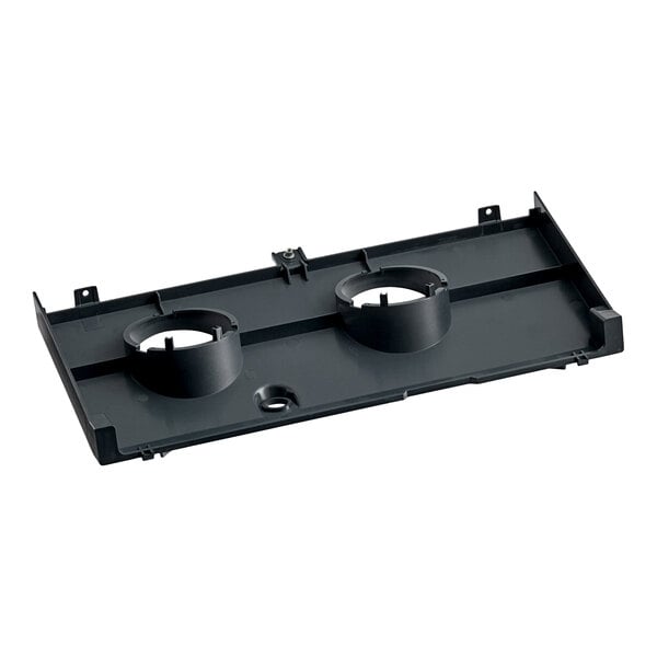 A black plastic dispenser chute holder and support component designed for the Scotsman HID312 ice and water dispenser.