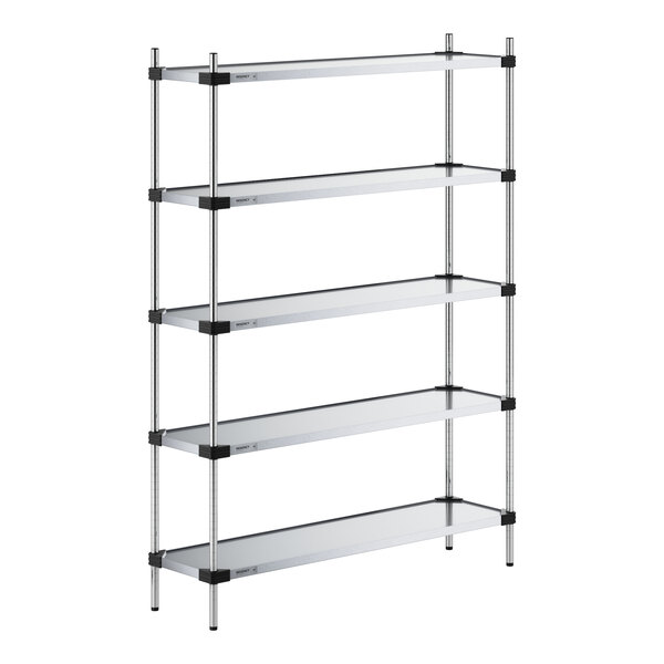 Regency 14" x 54" Solid Galvanized Steel 5-Shelf Kit with 74" Posts