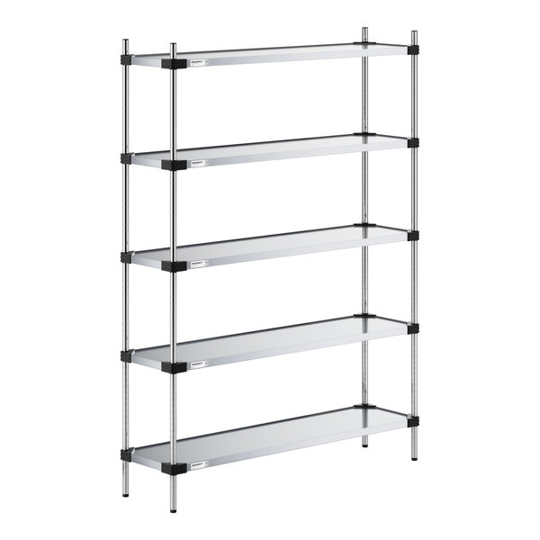 Regency 14" x 54" Solid Galvanized Steel 5-Shelf Kit with 74" Posts