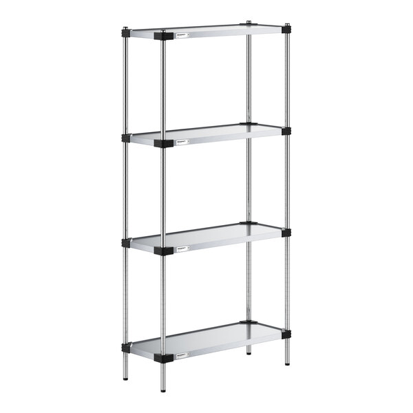Regency 14" x 36" Solid Galvanized Steel 4-Shelf Kit with 74" Posts