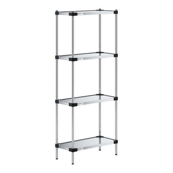 Regency 14" x 30" Solid Galvanized Steel 4-Shelf Kit with 74" Posts