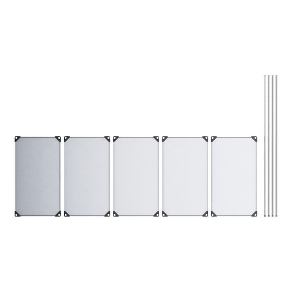 Regency 24" x 42" Solid Galvanized Steel 5-Shelf Kit with 74" Posts