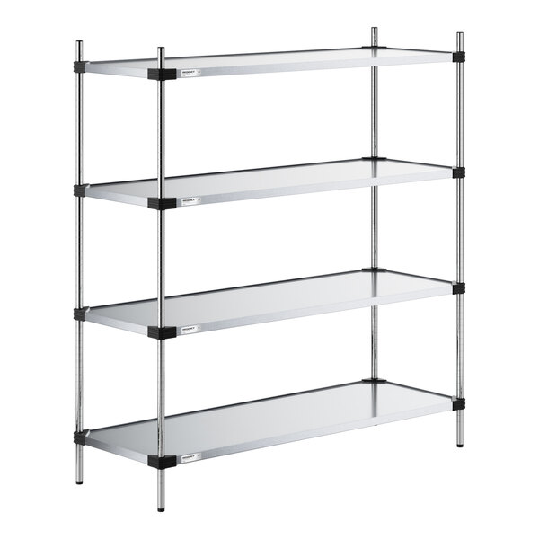 Regency 21" x 60" NSF Solid Galvanized Steel 4-Shelf Kit with 64" Posts