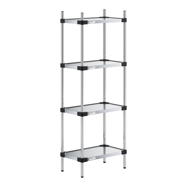 Regency 14" x 24" NSF Solid Galvanized Steel 4-Shelf Kit with 64" Posts