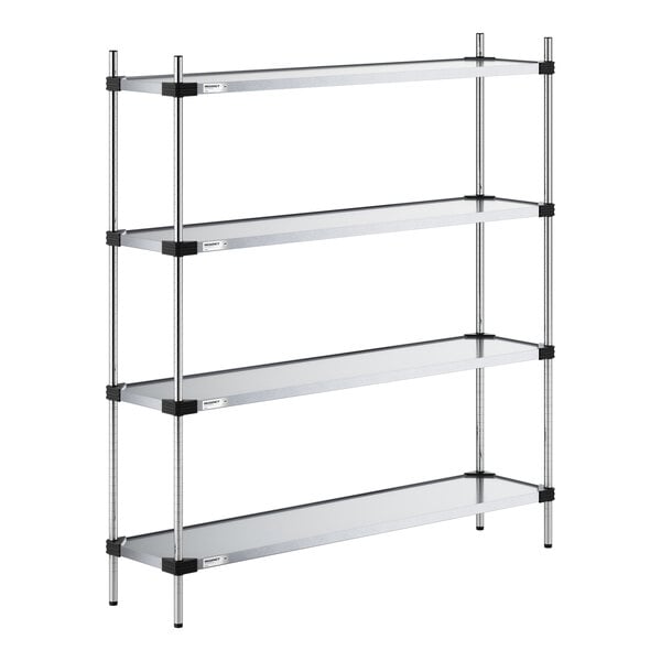 Regency 14" x 60" NSF Solid Galvanized Steel 4-Shelf Kit with 64" Posts