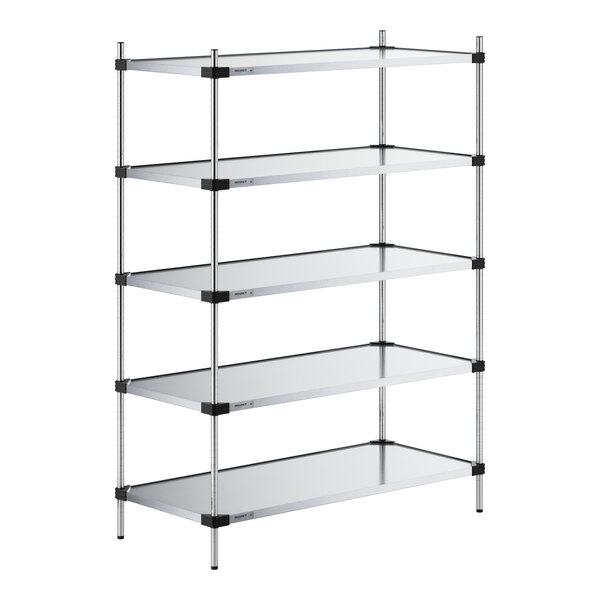 Regency 24" x 54" Solid Galvanized Steel 5-Shelf Kit with 74" Posts