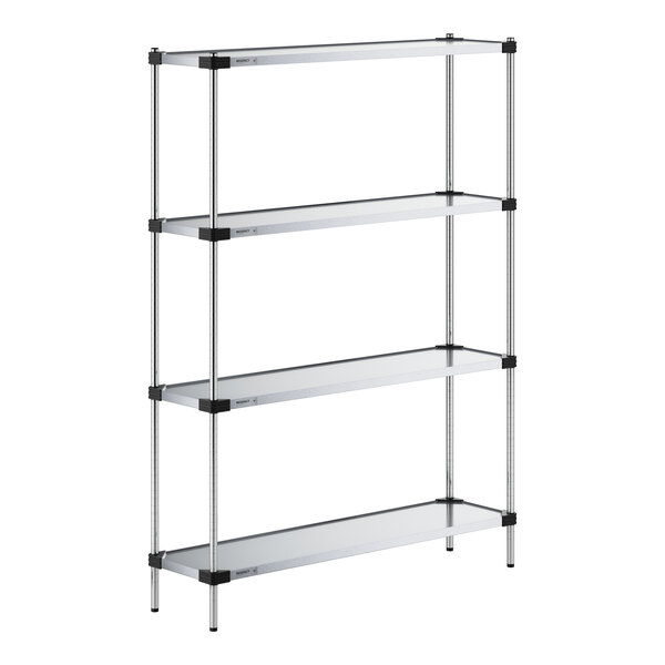 Regency 14" x 54" Solid Galvanized Steel 4-Shelf Kit with 74" Posts