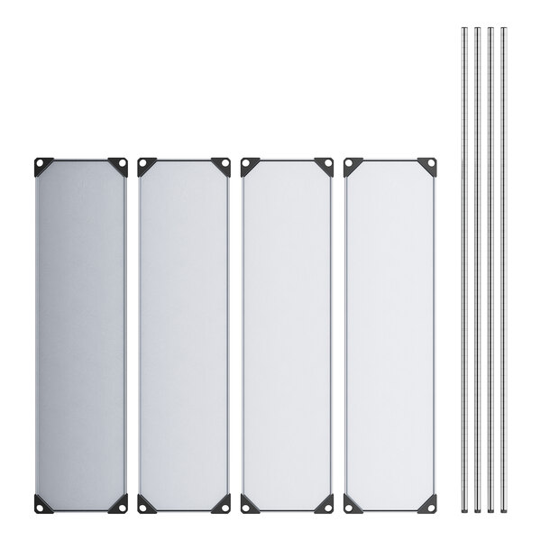 Regency 14" x 54" Solid Galvanized Steel 4-Shelf Kit with 74" Posts