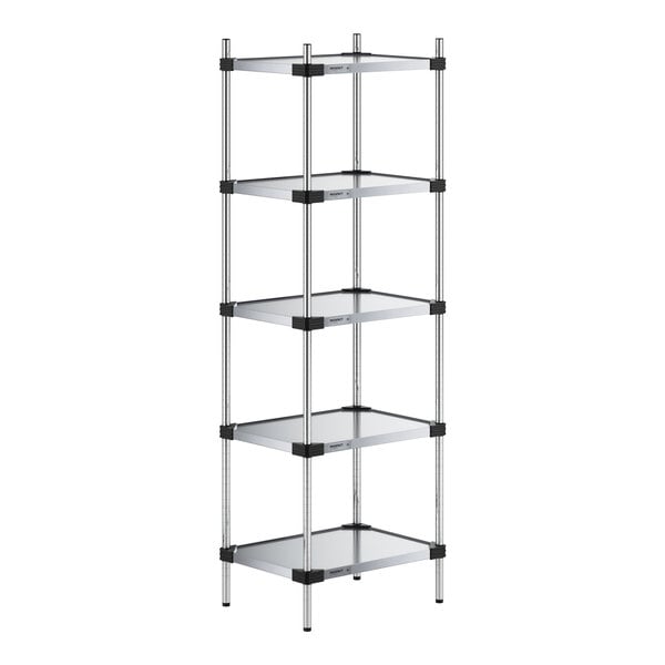 Regency 18" x 24" Solid Galvanized Steel 5-Shelf Kit with 74" Posts