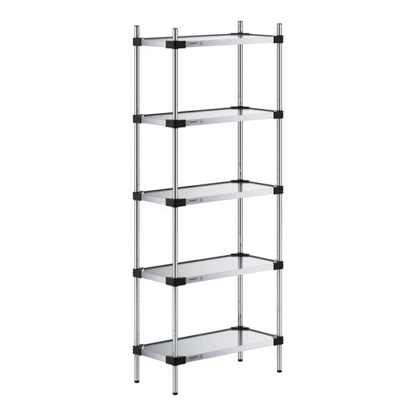 Regency 14" x 30" Solid Galvanized Steel 5-Shelf Kit with 74" Posts