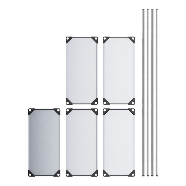 Regency 14" x 30" Solid Galvanized Steel 5-Shelf Kit with 74" Posts