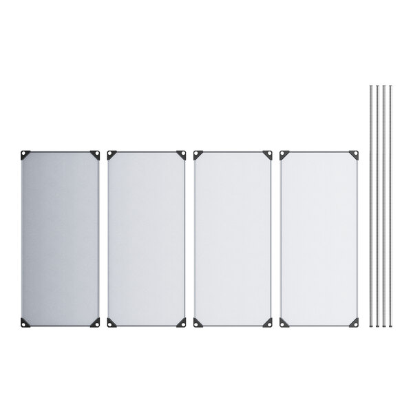 Regency 24" x 54" Solid Galvanized Steel 4-Shelf Kit with 74" Posts