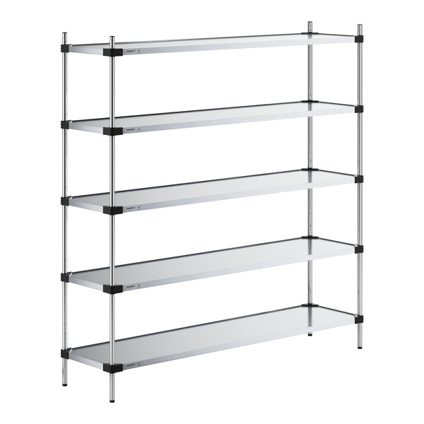Regency 18" x 72" Solid Galvanized Steel 5-Shelf Kit with 74" Posts