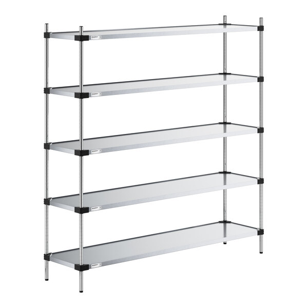 Regency 18" x 72" Solid Galvanized Steel 5-Shelf Kit with 74" Posts