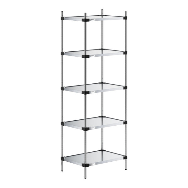 Regency 21" x 30" NSF Solid Galvanized Steel 5-Shelf Kit with 86" Posts
