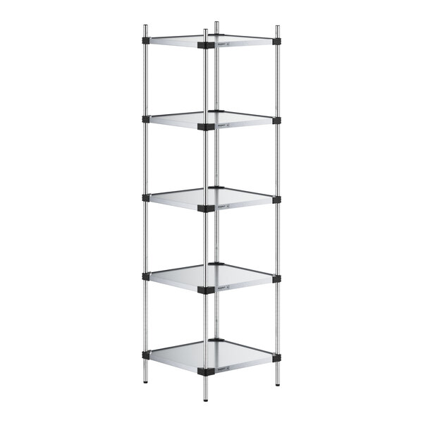 A Regency galvanized steel shelf kit with four shelves.