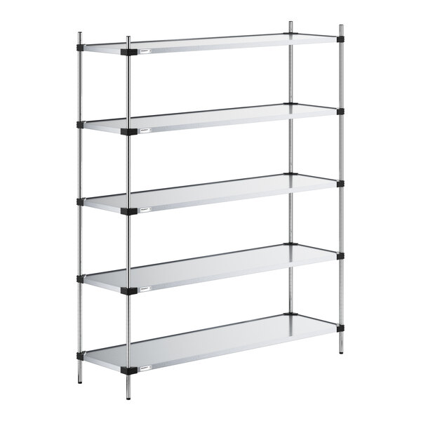 Regency 21" x 72" NSF Solid Galvanized Steel 5-Shelf Kit with 86" Posts