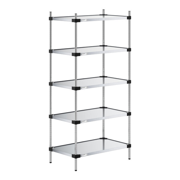 Regency 21" x 36" Solid Galvanized Steel 5-Shelf Kit with 74" Posts