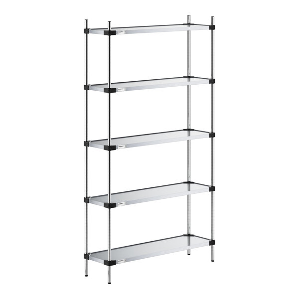 Regency 14" x 48" NSF Solid Galvanized Steel 5-Shelf Kit with 86" Posts