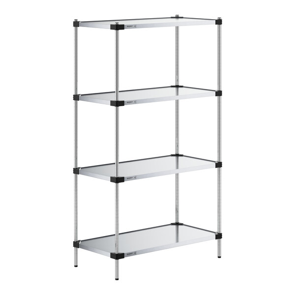 Regency 21" x 42" Solid Galvanized Steel 4-Shelf Kit with 74" Posts