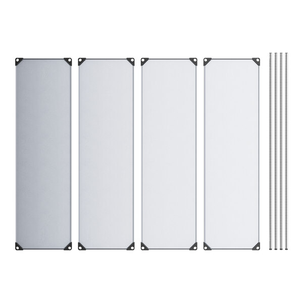 Regency 21" x 72" Solid Galvanized Steel 4-Shelf Kit with 74" Posts