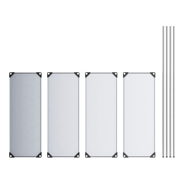 Regency 18" x 48" Solid Galvanized Steel 4-Shelf Kit with 74" Posts