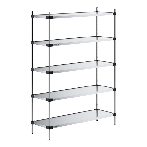 Regency 18" x 54" Solid Galvanized Steel 5-Shelf Kit with 74" Posts