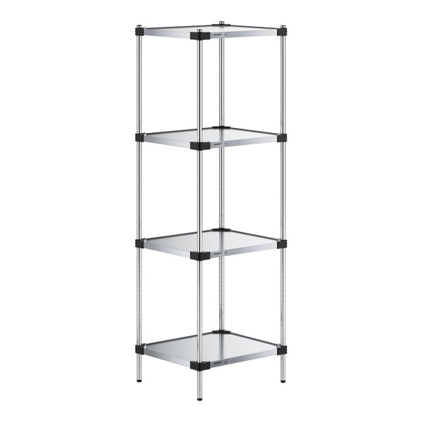 Regency 21" x 24" Solid Galvanized Steel 4-Shelf Kit with 74" Posts