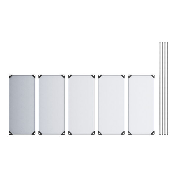 Regency 21" x 48" Solid Galvanized Steel 5-Shelf Kit with 74" Posts