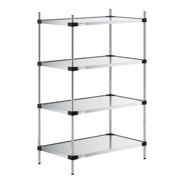 Regency 24" x 42" NSF Solid Galvanized Steel 4-Shelf Kit with 64" Posts