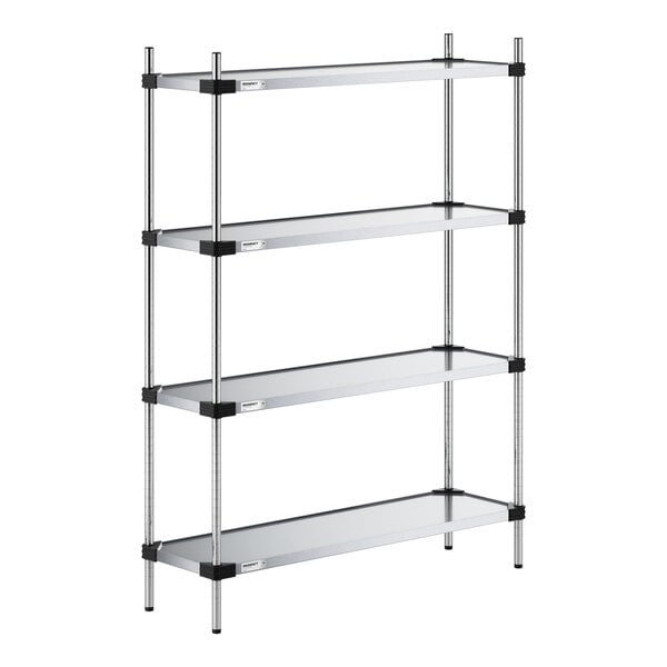 Regency 14" x 48" NSF Solid Galvanized Steel 4-Shelf Kit with 64" Posts
